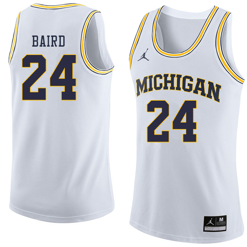 Jordan Brand Men #24 C.J. Baird Michigan Wolverines College Basketball Jerseys Sale-White - Click Image to Close